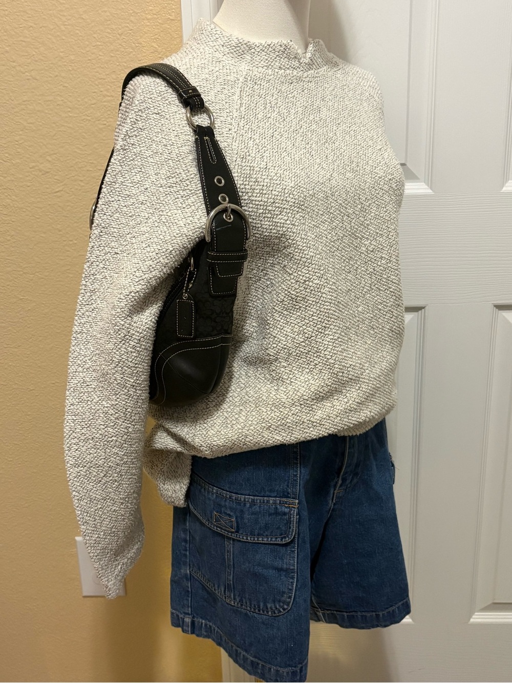 The Territory Ahead Heathered Cream Crewneck Sweater